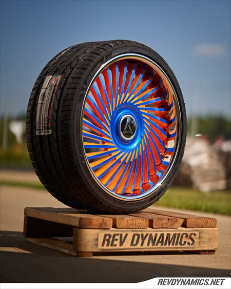 Polaris Slingshot Artis Juicy 20x10" Wheel in Stealth Blue and Sunrise Orange 