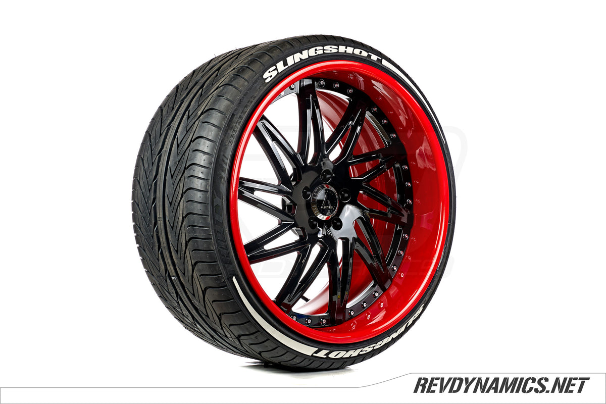 Polaris Slingshot custom white tire lettering 22in artis slidell wheel forged