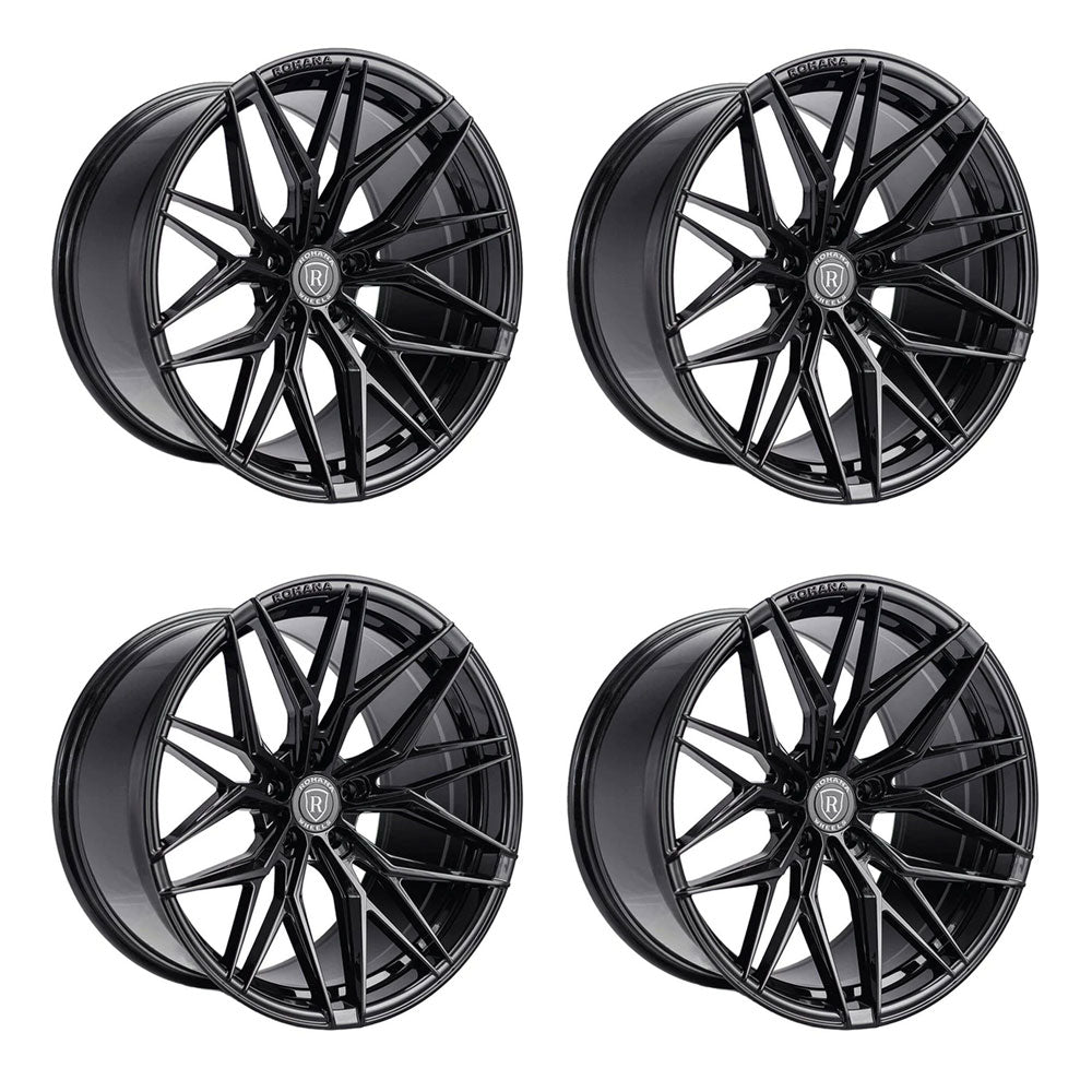 Rohana RFX17 Gloss Black Corvette C8 Wheel Package