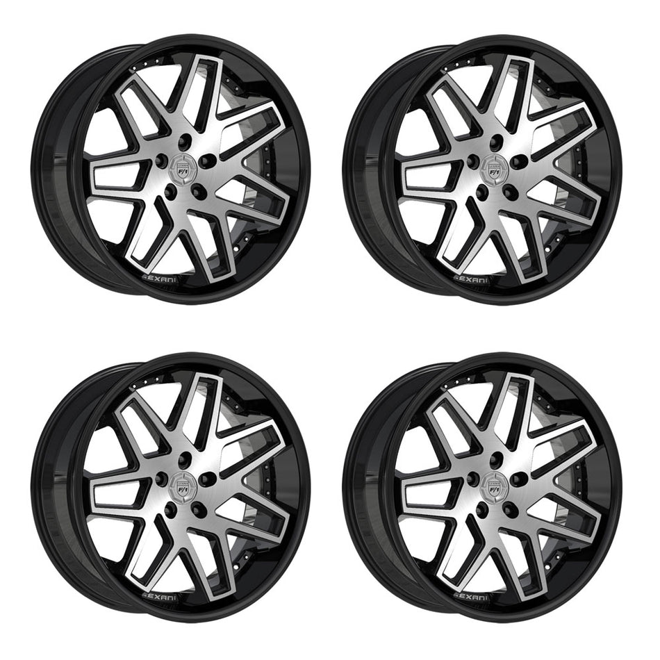 Tesla Model 3 Lexani Nova Gloss Black wMachined Face 20in wheel package