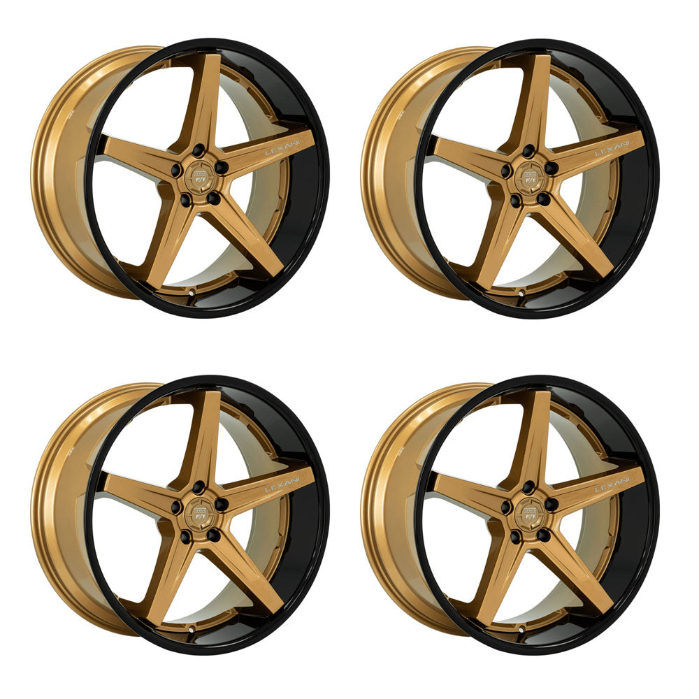 LEXANI 20インチ セダン VIP Lexani Savage Tesla Model 3 20x8.5/20x8.5 Bronze w/Black Lip Wheels