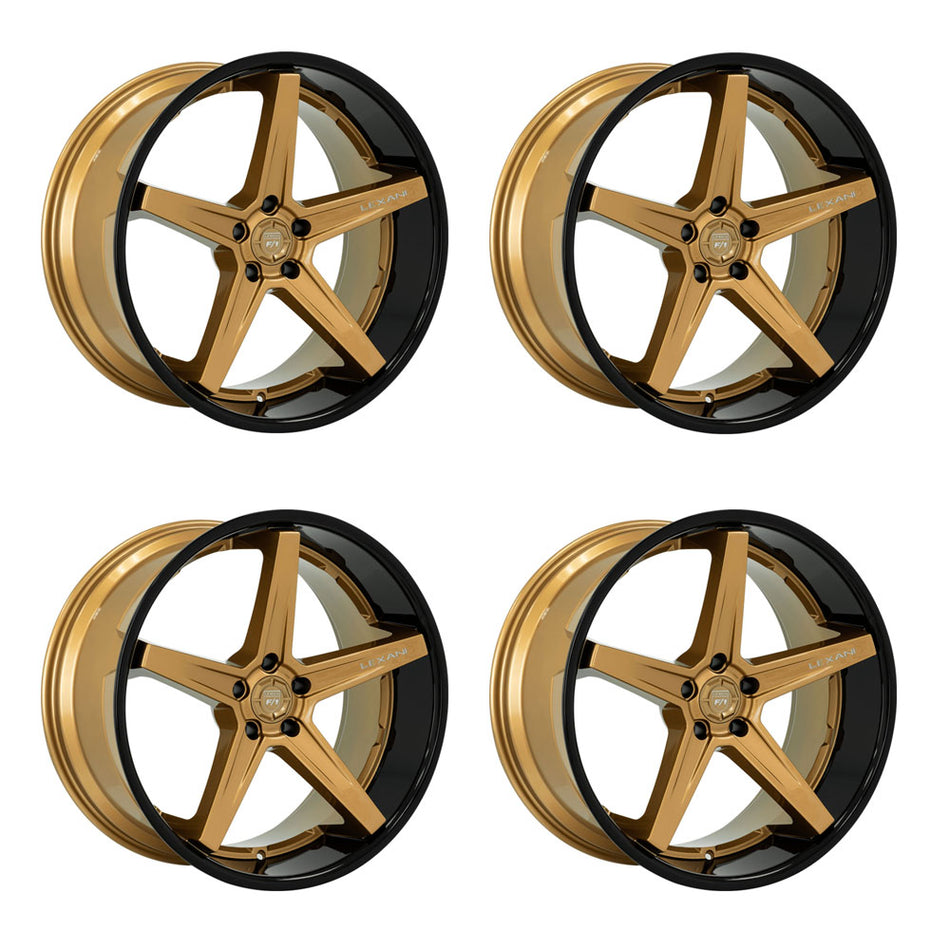 Tesla Model 3 Lexani Savage Bronze wBlack Lip 20in wheel package