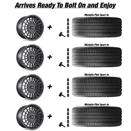 Tesla Model 3 Rotiform LAS-R Matte Black 19 wheel and Michelin Pilot Sport All Season 4 tire package