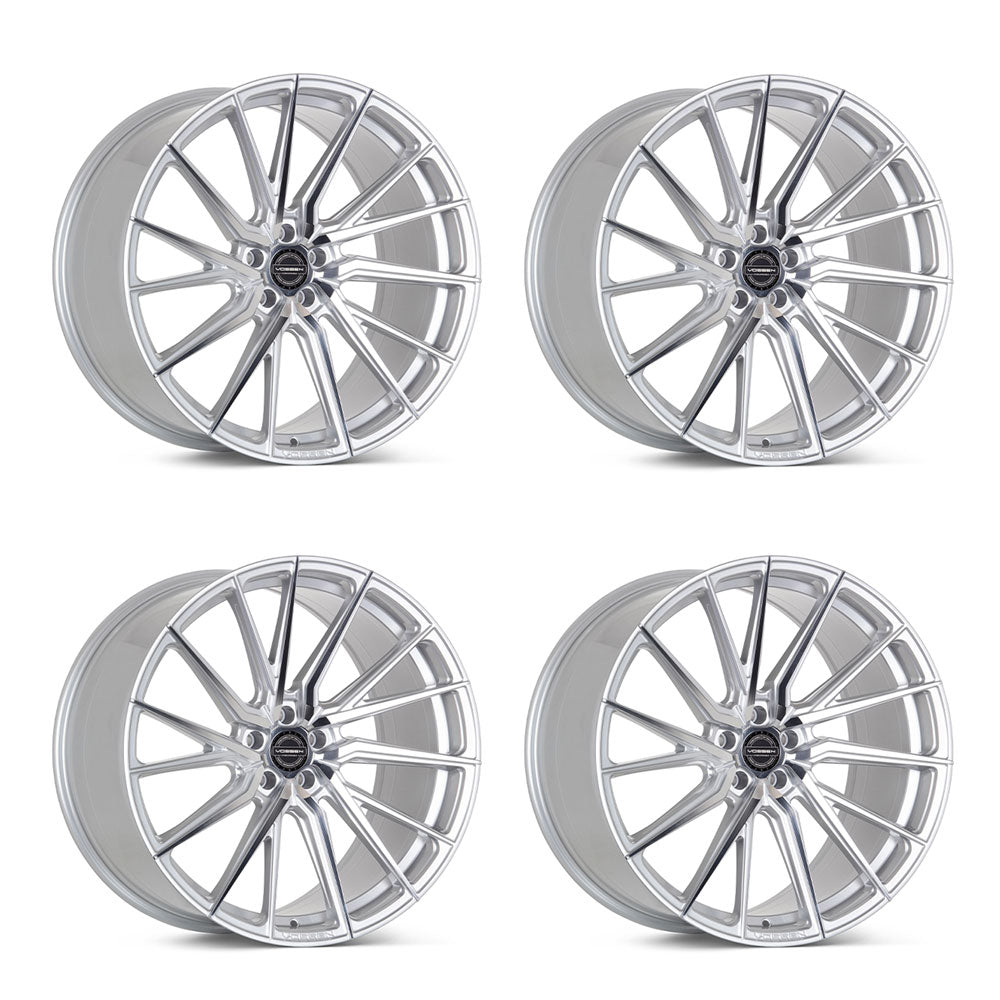Tesla Model 3 Vossen HF-4T Silver Polished 20in wheel package
