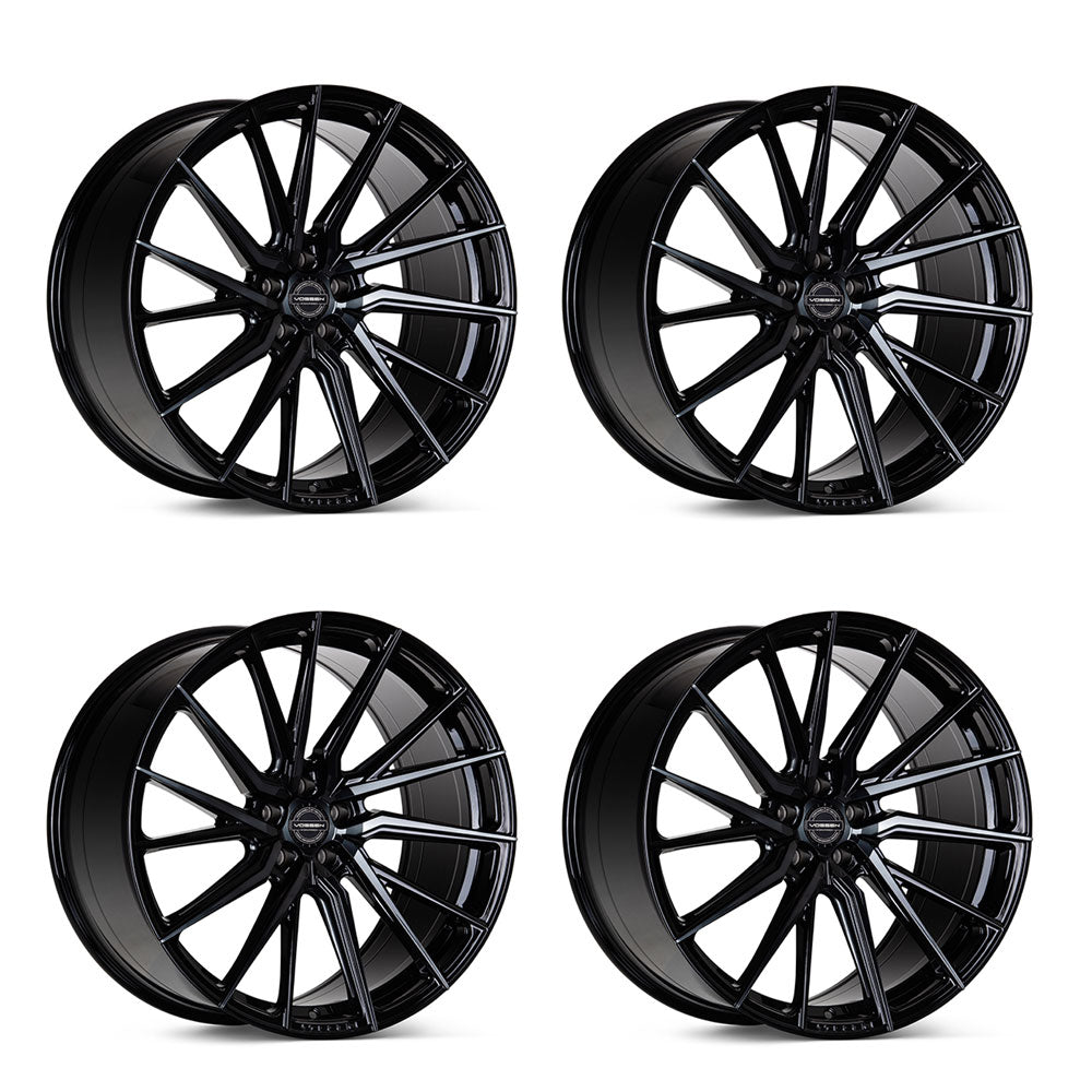 Tesla Model 3 Vossen HF-4T Tinted Gloss Black 20in wheel package