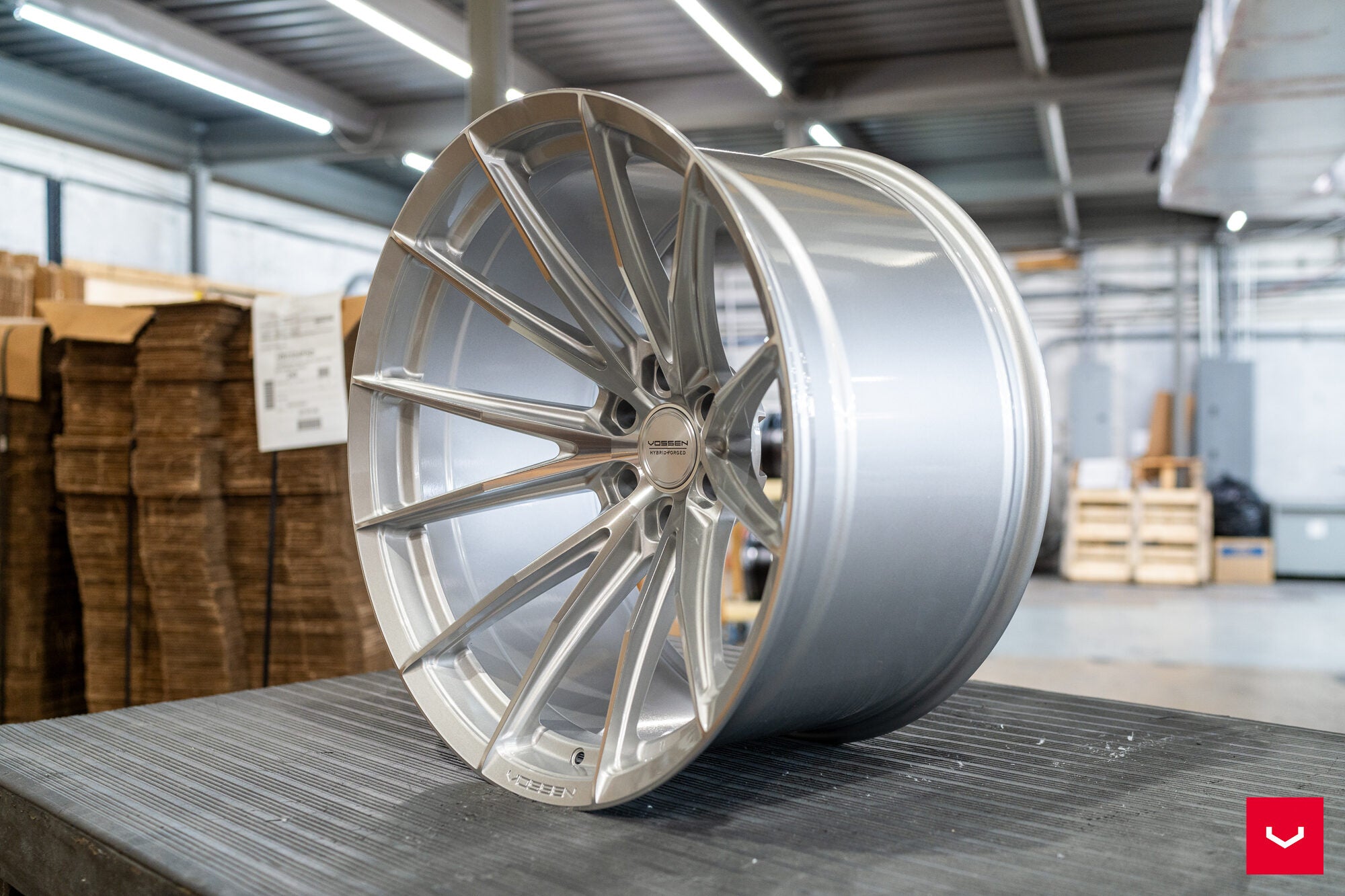 Vossen HFX-2 Tesla Model 3 20x9/20x9 Silver Polished Wheels