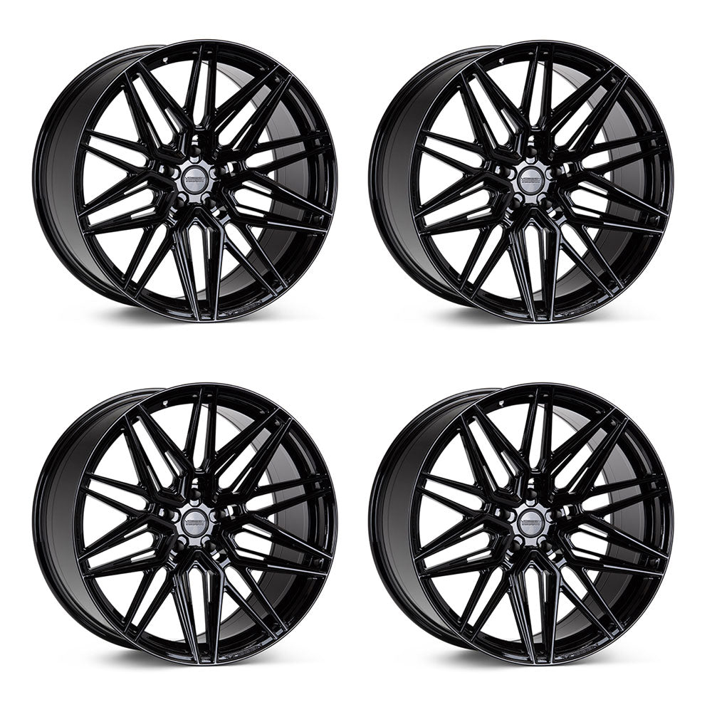 車のパーツ VOSSEN     20in 20x9 vossen hf-5 gloss black (hybrid forged) 5x112 25mm Wheels
