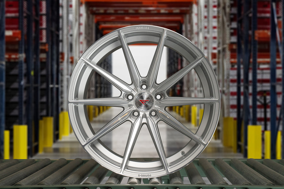 Ferrada FR10 Slingshot 20" Front 22" Rear Wheel and Tire Package - Machine Silver