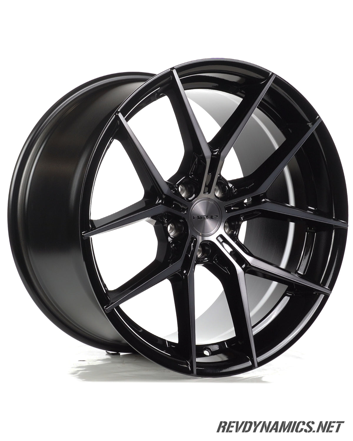 Corvette C8 Niche Prodigy 5 Gloss Black and Double Dark Tint 360 Video Concave