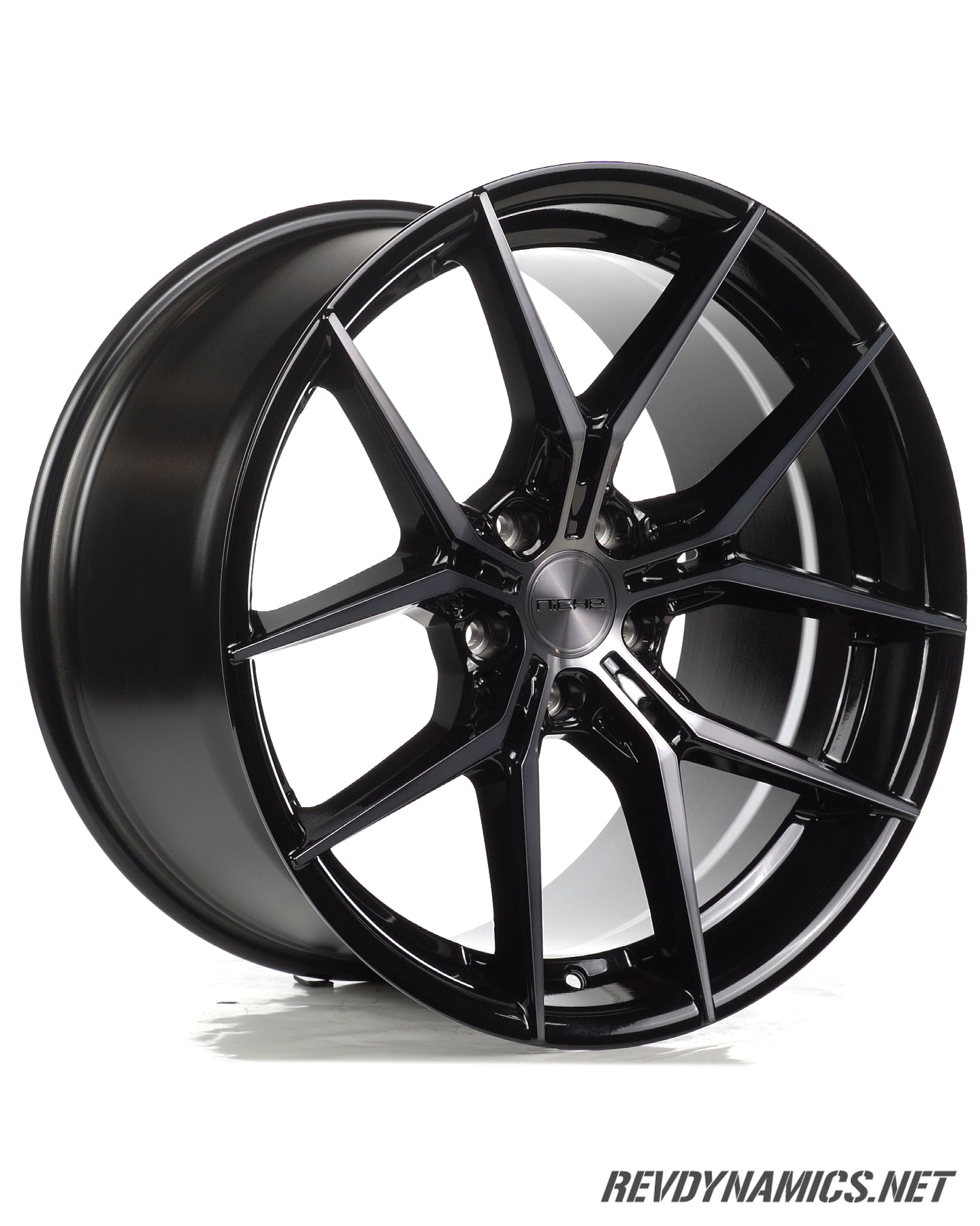 Corvette C8 Niche Prodigy 5 Gloss Black and Double Dark Tint 360 Video Concave