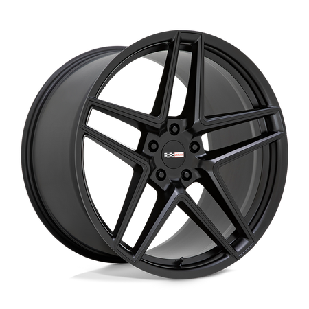 C8 Corvette Wheels Black Panthera  20x9 Front 21x12 Rear five spoke Wheel and Tire Package