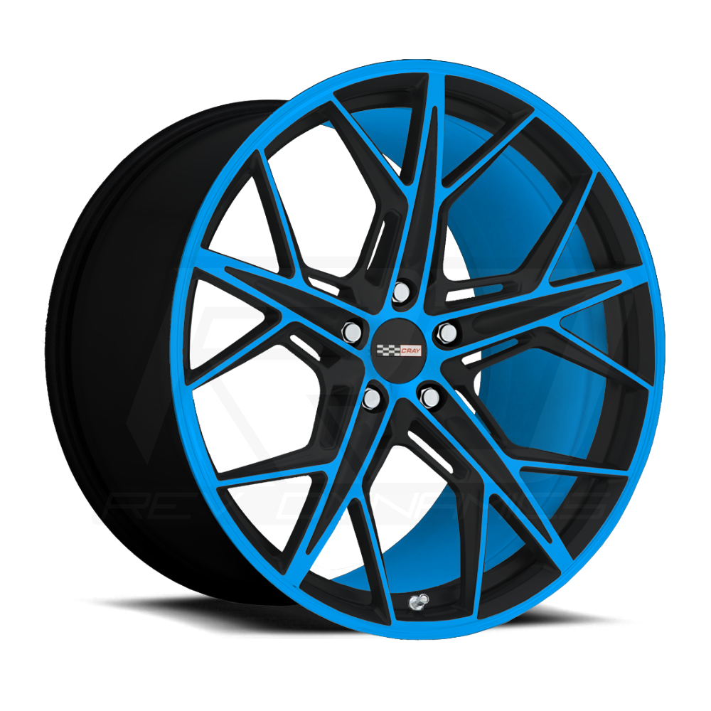 C8 Corvette Rapid Blue Custom Wheel and Tire