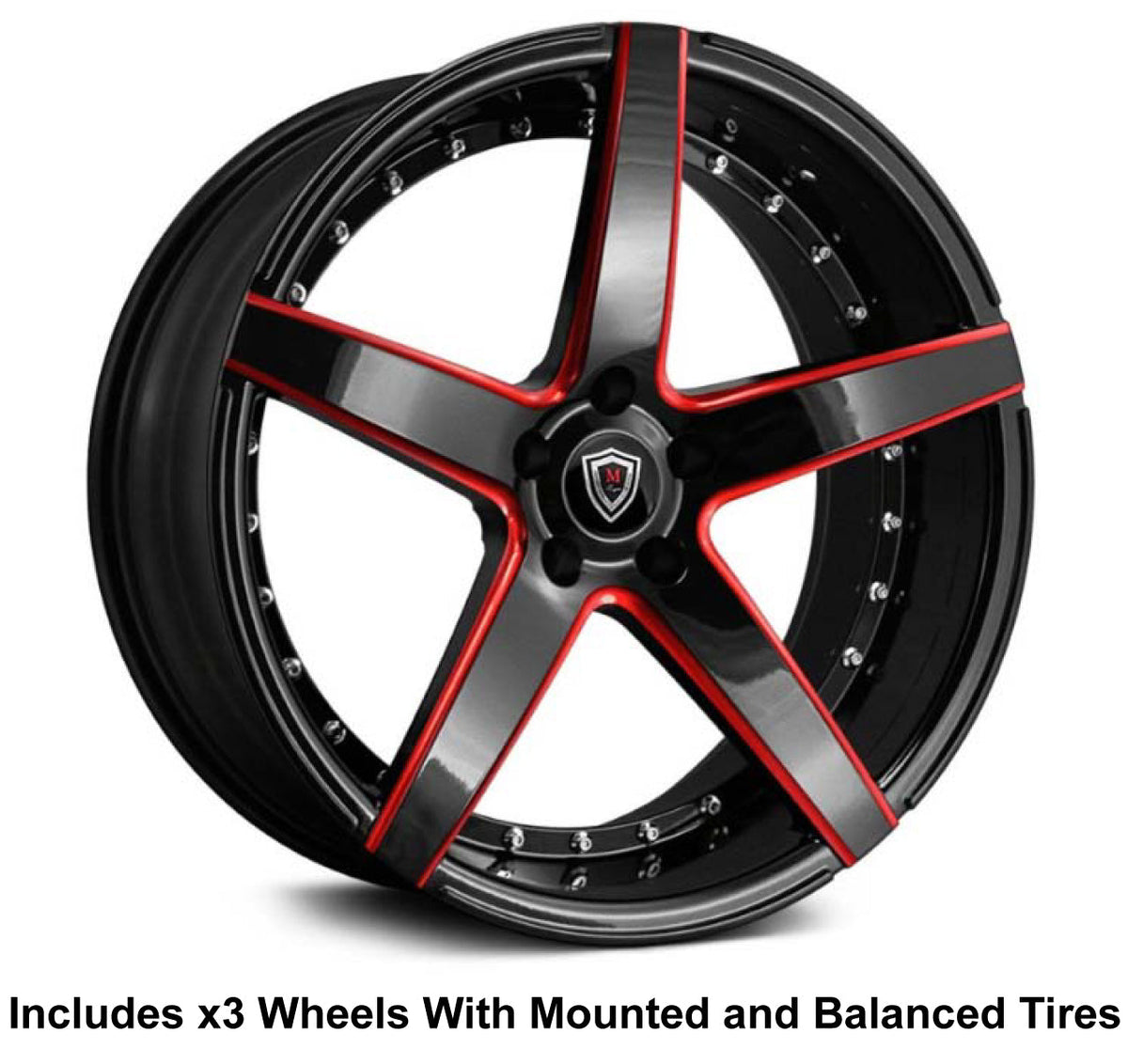 Marquee M3226 Slingshot 22" Wheel and Tire Package - Rev Dynamics