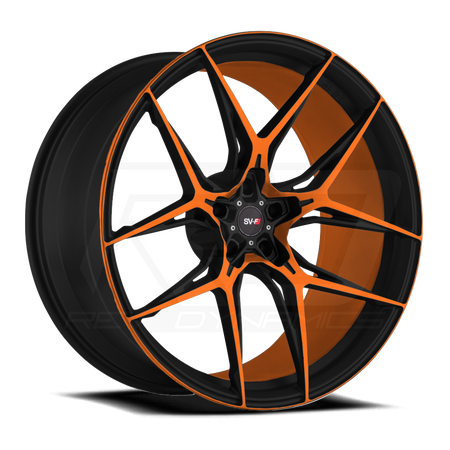 C8 Corvette Color-Matched Wheel Savini SV-F5 Amplify Orange and Black