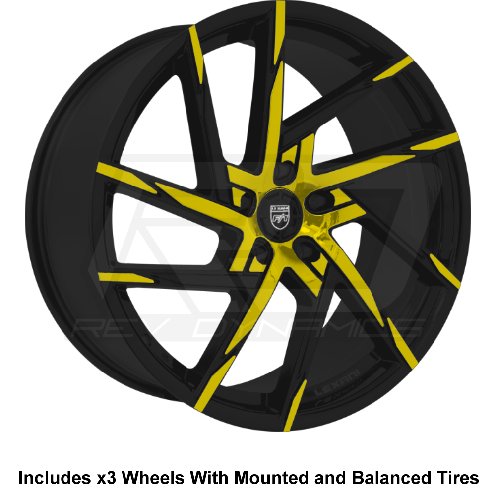 Polaris Slingshot Custom Powder Coated Wheel Daytona Yellow Black