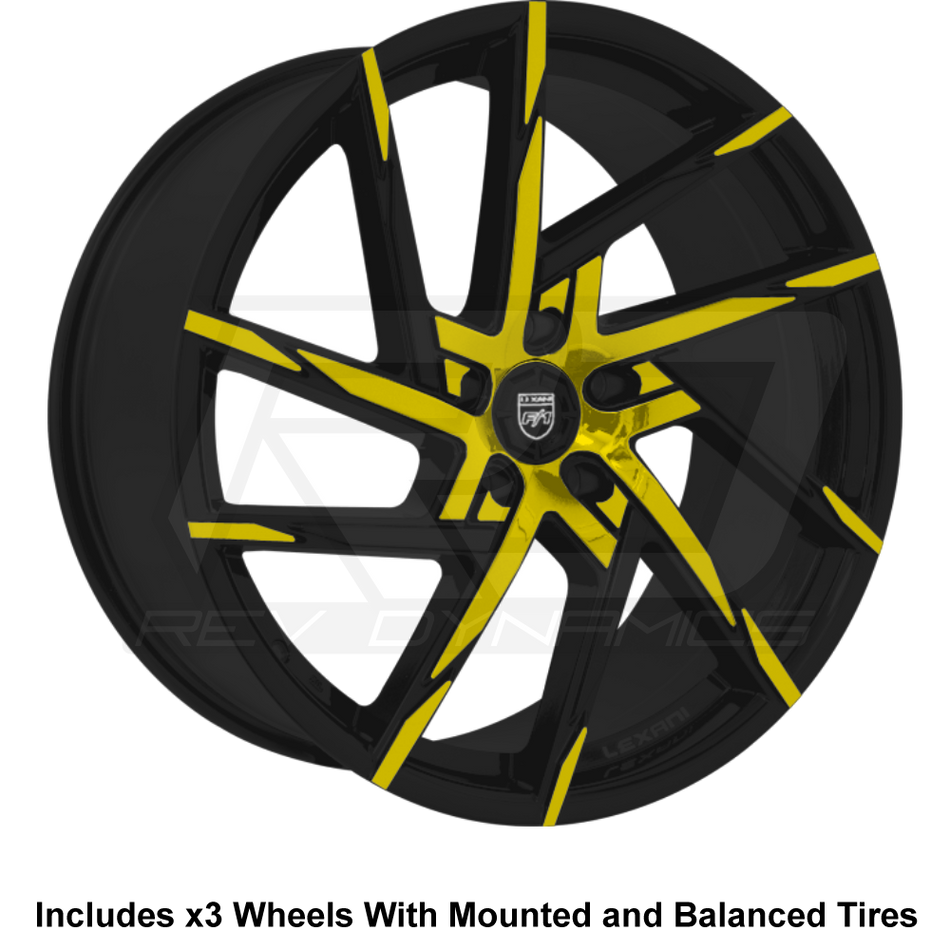 Polaris Slingshot Custom Powder Coated Wheel Daytona Yellow Black